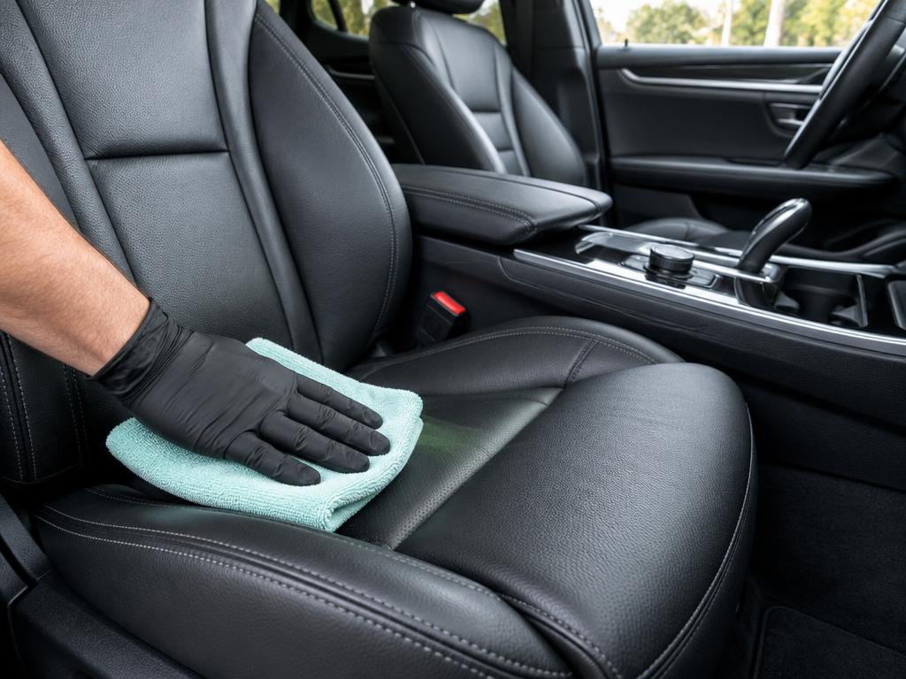 Detailed leather interior cleaning